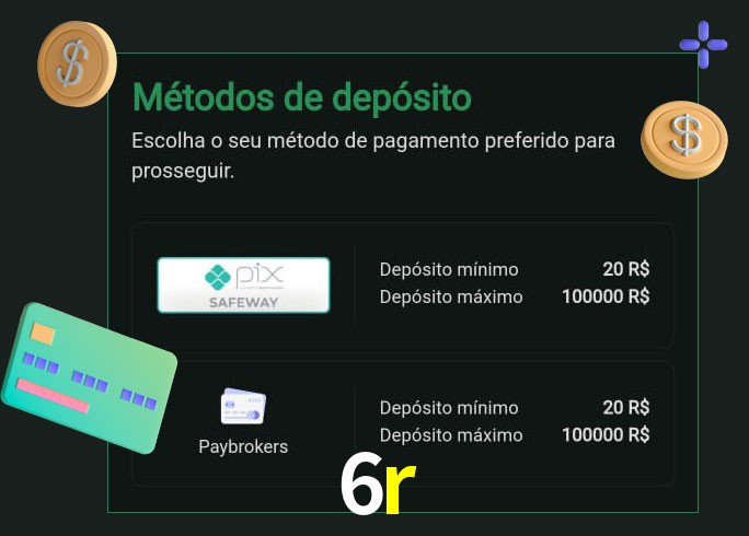 O cassino 6r oferece uma grande variedade de métodos de pagamento
